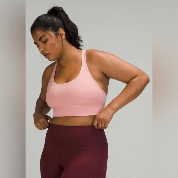 Lululemon NWT Energy Bra Longline Pink Puff Color Size 10 B/D